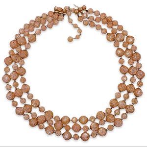 𝅺vintage Triple Layer Golden Bead Japanese Necklace